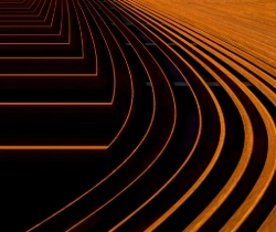 Streaks of orange light